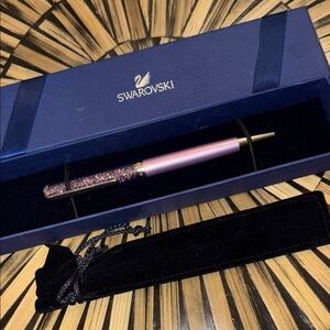 Swarovski 💎 Refillable Lilac Soft Purple Crystal-Filled Twist Pen & Dustbag
